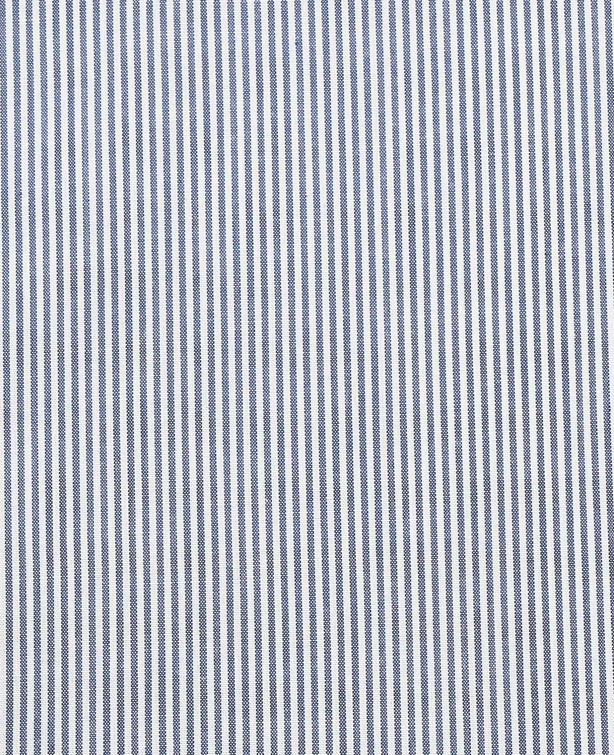 Men's Blue White Stripe Slim Fit Pin Collar Winchester Shirt With Double Cuffs fabric detail
