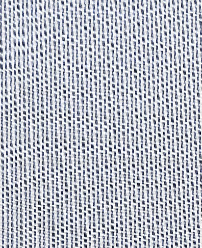 Blue White Stripe Poplin Slim Fit Pin Collar Winchester Formal Shirt - Double Cuff