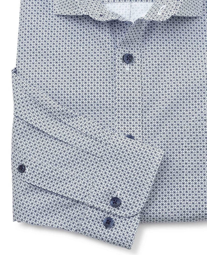 Blue White Triangle Print Shirt