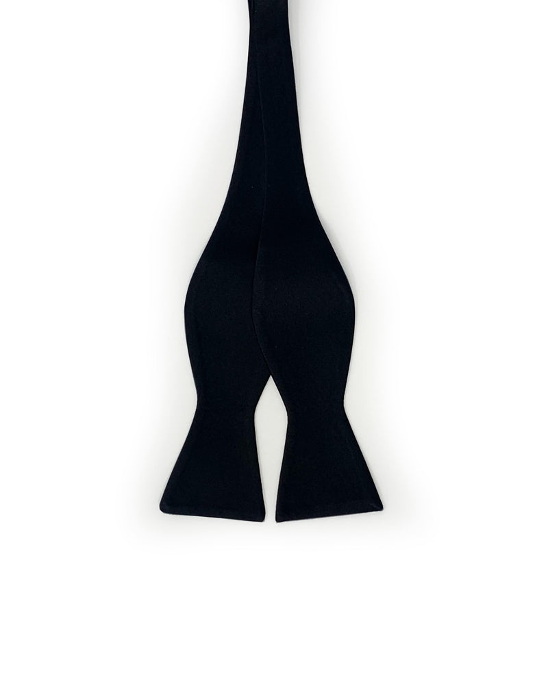 Black Self Bow Silk Tie
