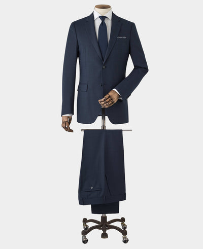 Bright Navy Wool Blend Tailored Suit