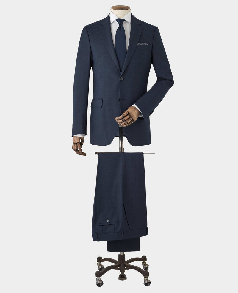 Bright Navy Wool Blend Tailored Suit