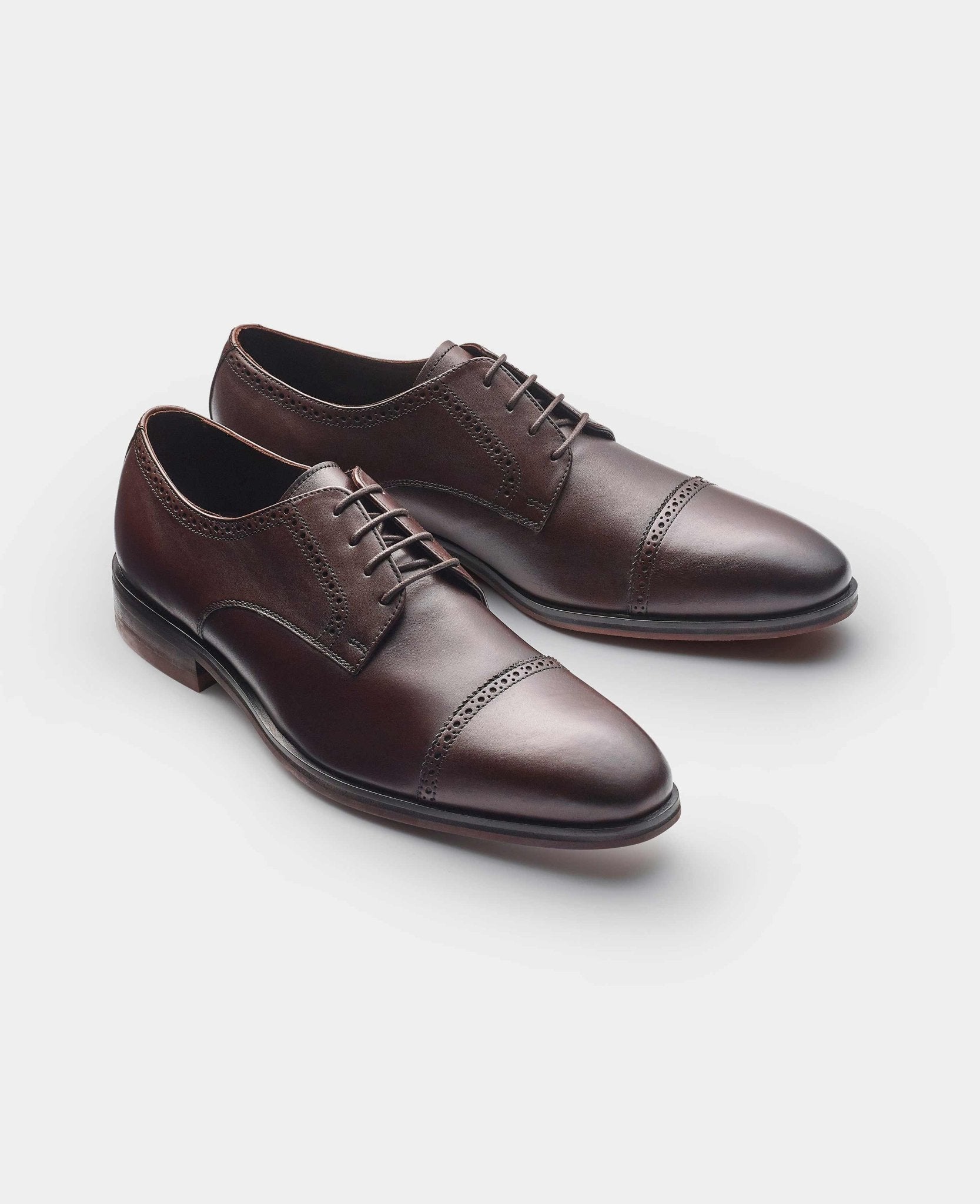 Brown Leather Capped Derby Shoes | Savile Row Company Brown Leather Capped Derby Shoes | Savile Row Company