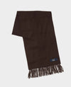 Brown Virgin Wool Fringed Scarf