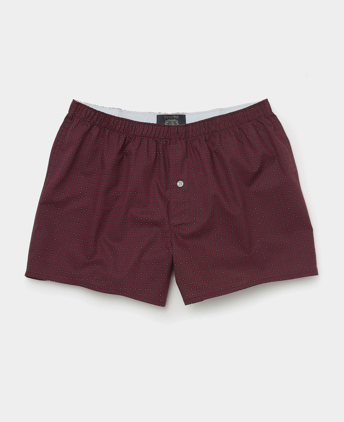 Burgundy Cotton Foulard Print Boxer Shorts