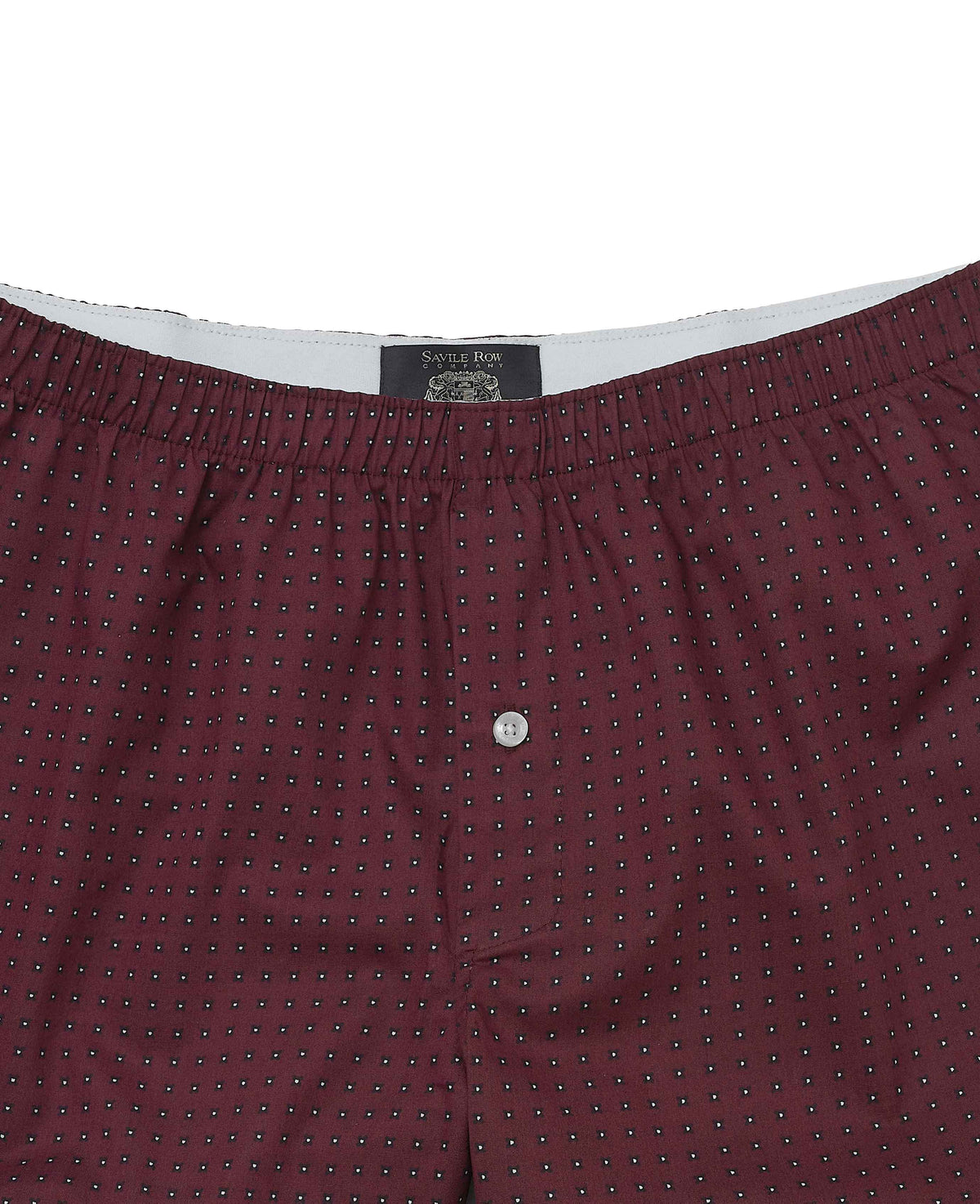 Burgundy Cotton Foulard Print Boxer Shorts
