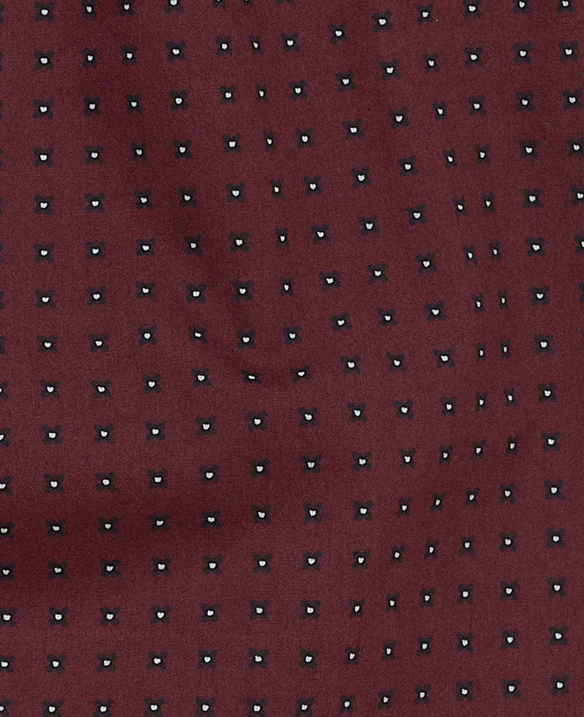 Burgundy Cotton Foulard Print Lounge Shorts
