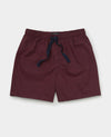 Burgundy Cotton Foulard Print Lounge Shorts