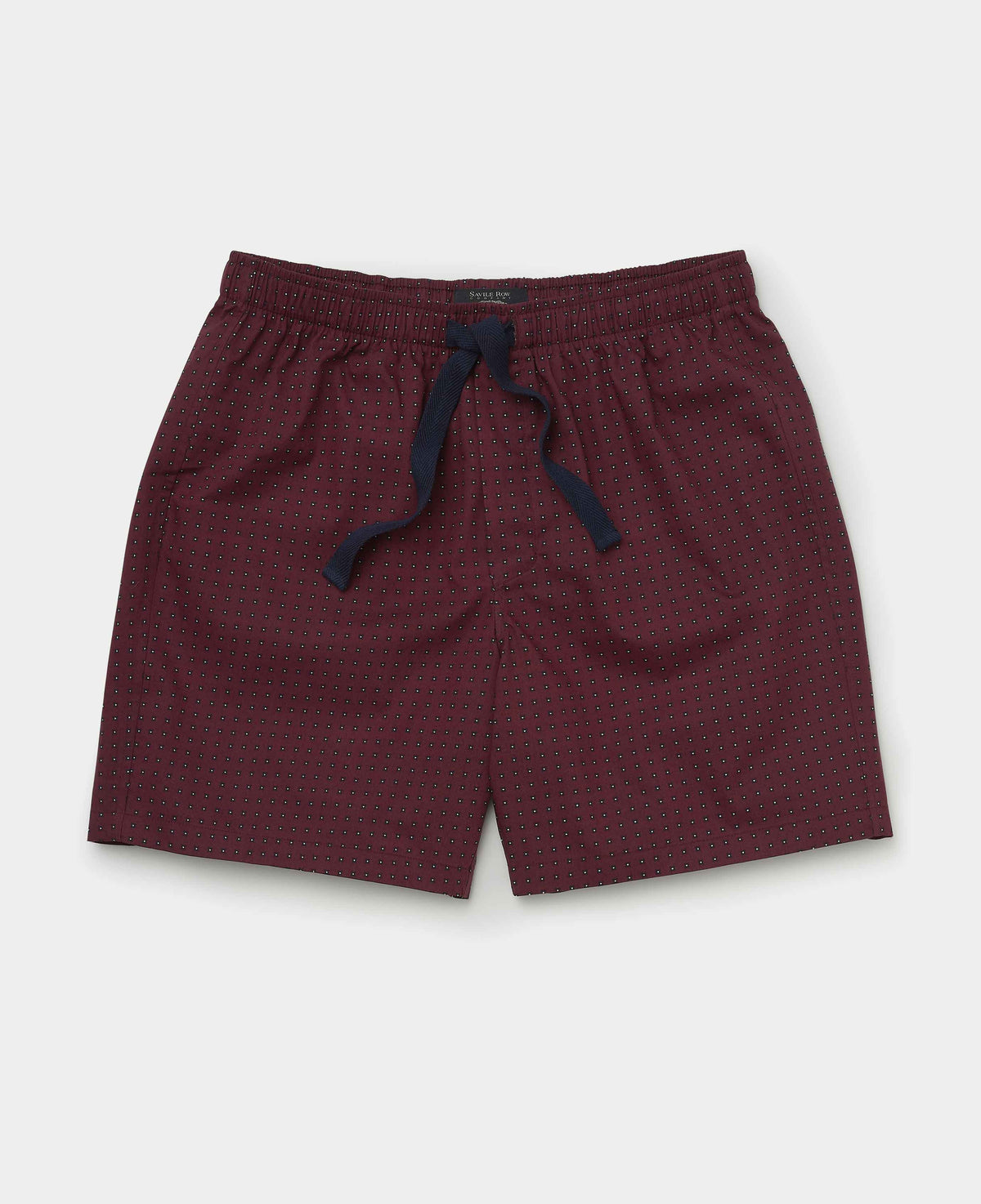 Burgundy Cotton Foulard Print Lounge Shorts