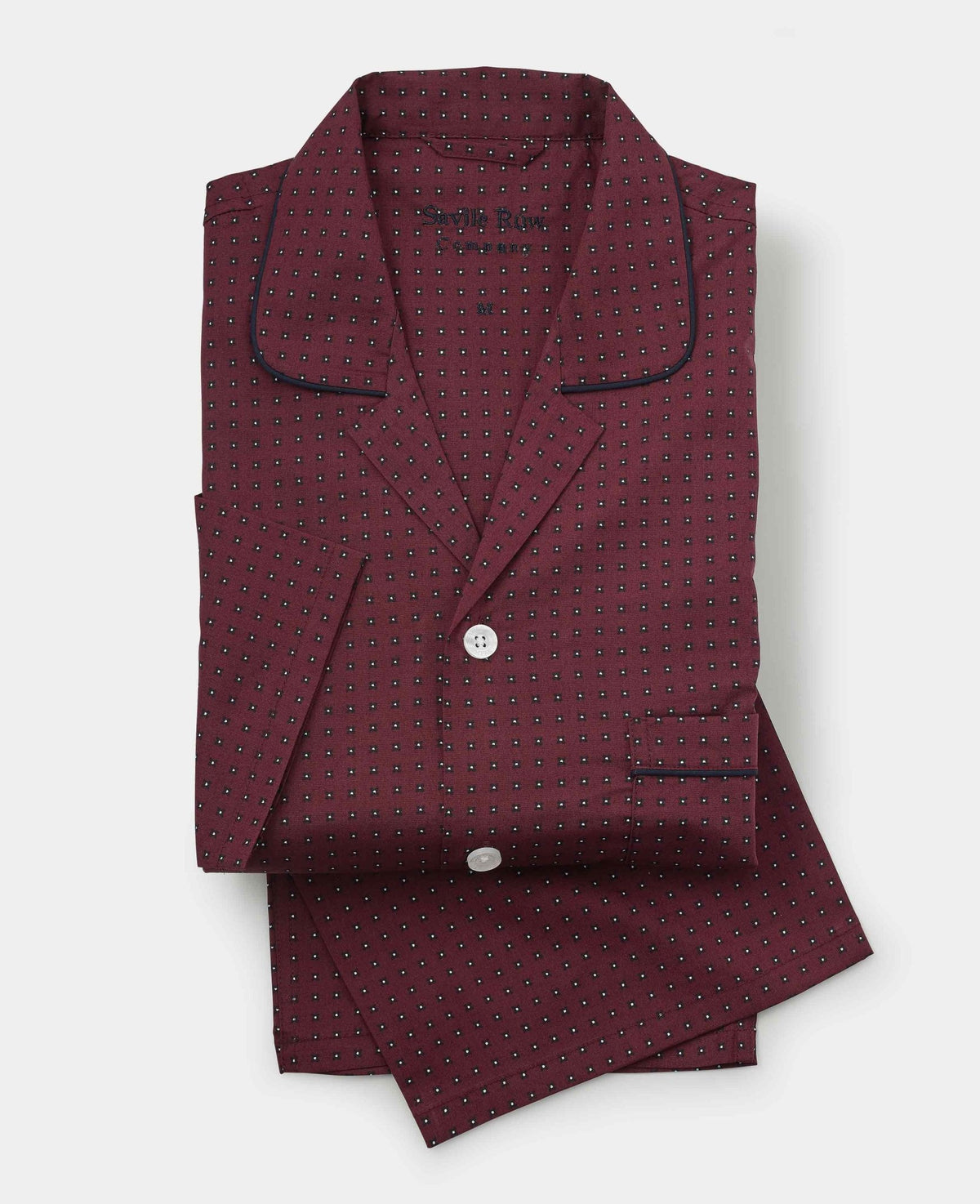 Burgundy Cotton Foulard Print Pyjamas