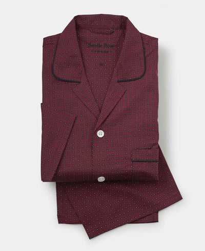 Burgundy Cotton Foulard Print Pyjamas