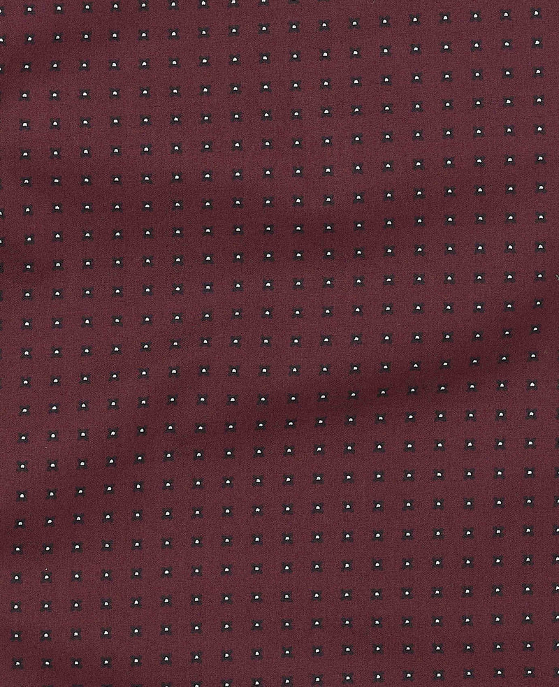 Men's Burgundy Cotton Foulard Printed Lounge Pants fabric detail
