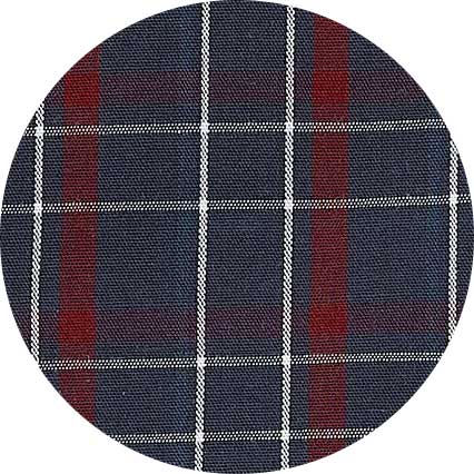 Men's Burgundy Cotton Window Check Pyjamas fabric swatch