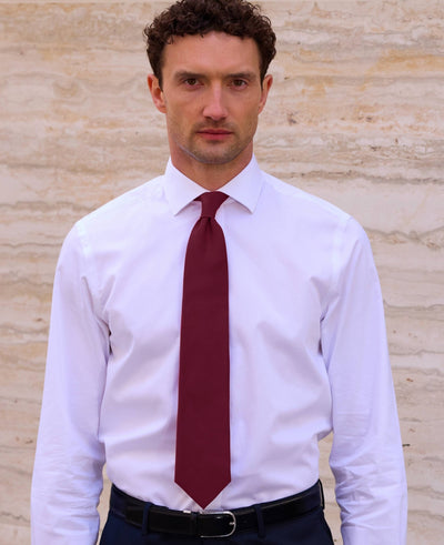 Burgundy Fine Twill Silk Tie