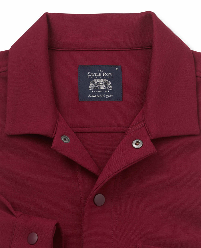 Burgundy Half Button Collared Sweatshirt - MPL006BUG Collar Detail - Large Image
