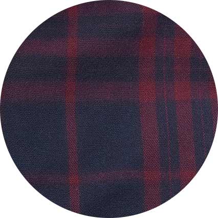 Men's Burgundy Navy Brushed Cotton Check Classic Fit Button-Down Casual Shirt fabric detail