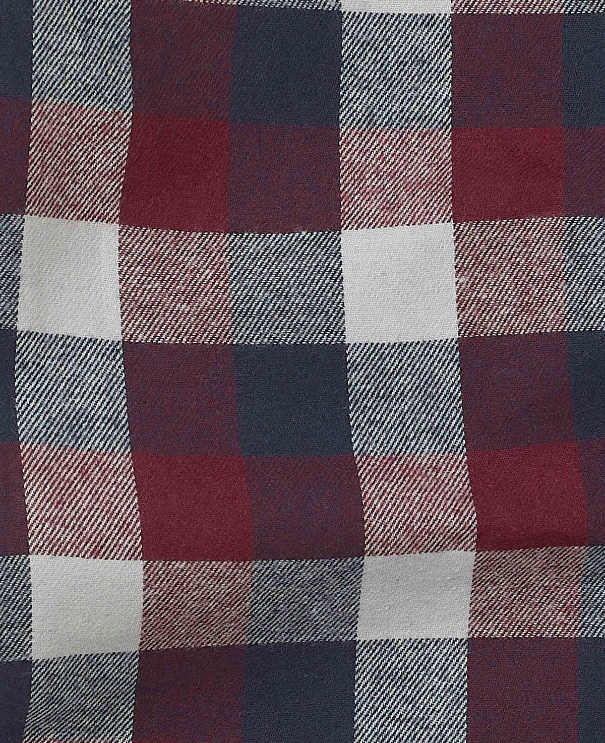Burgundy Navy Brushed Cotton Twill Check Lounge Pants