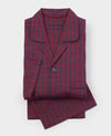 Burgundy Navy Check Cotton Pyjamas