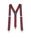 Burgundy Navy White Stripe Adjustable Braces