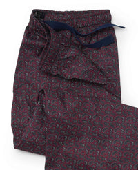burgundy paisley cotton lounge pants mlp1138bug waist detail