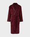 Burgundy Rope Edge Fleece Dressing Gown