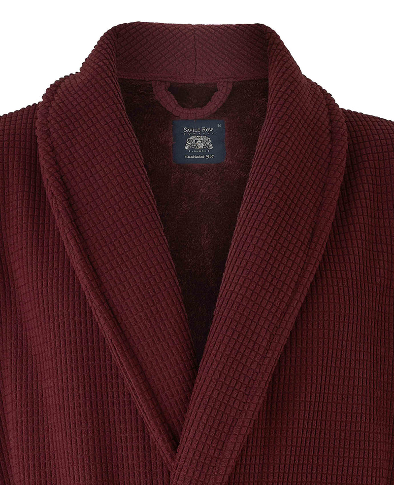 Burgundy Super Soft Waffle Effect Dressing Gown