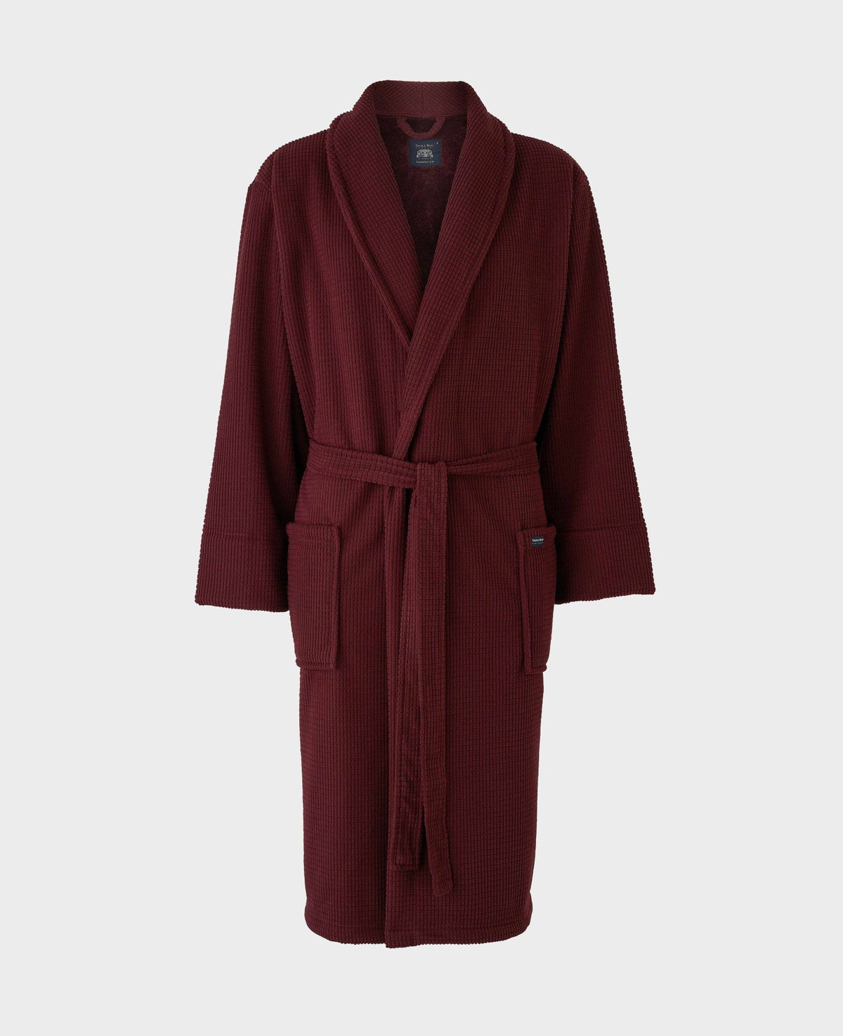Men's Burgundy Super Soft Waffle Dressing Gown mannequin shot