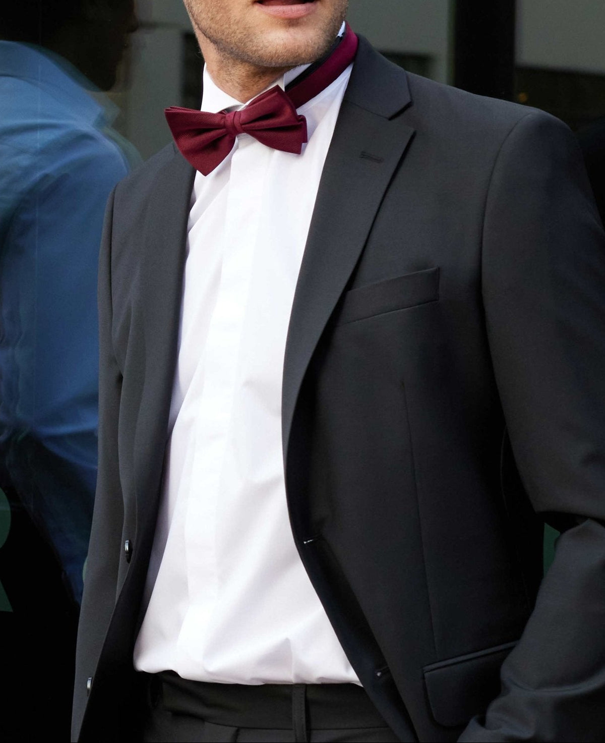 Burgundy Pre-Tied Silk Bow Tie