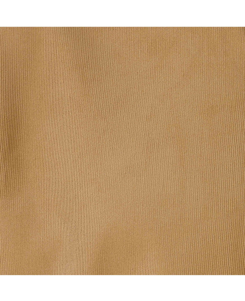 Camel Cotton Babycord Slim Fit Button-Down Casual Shirt