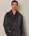 Charcoal Grey Fleece Dressing Gown