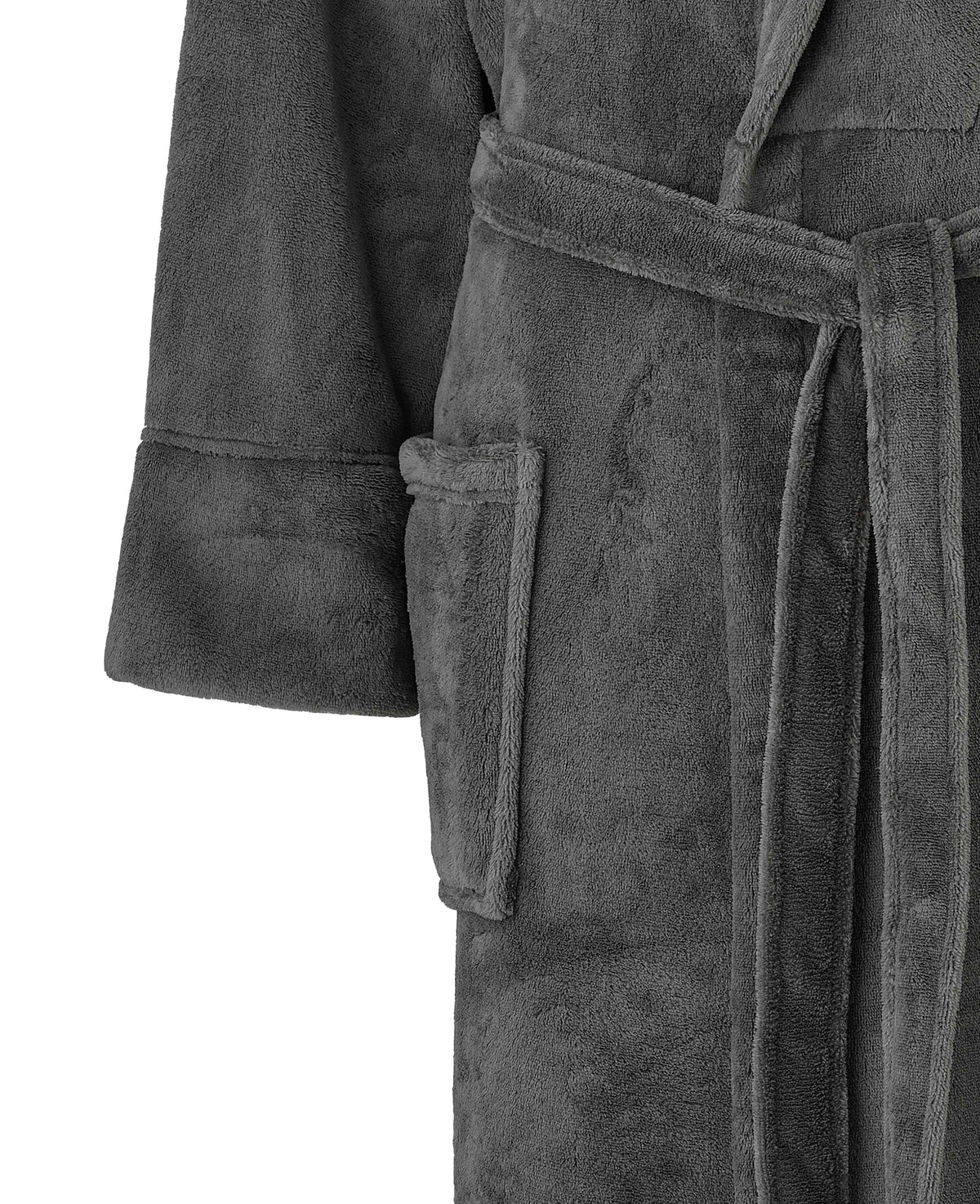 Charcoal Grey Fleece Dressing Gown