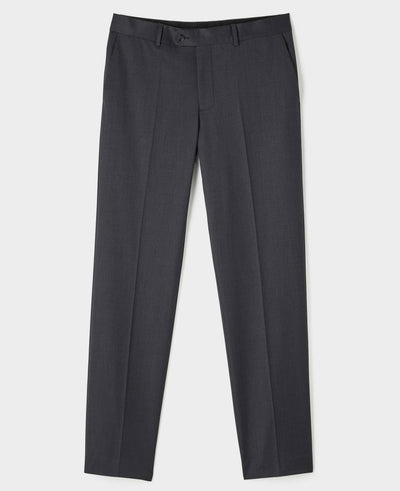 Charcoal Grey Wool Blend Tailored Double Breasted Suit Trousers
