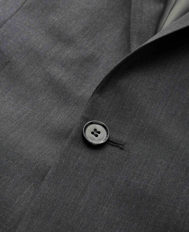 Charcoal Grey Wool Blend Tailored Suit Jacket
