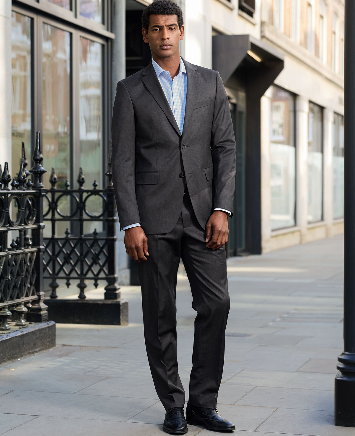 Charcoal Grey Wool Blend Tailored Suit