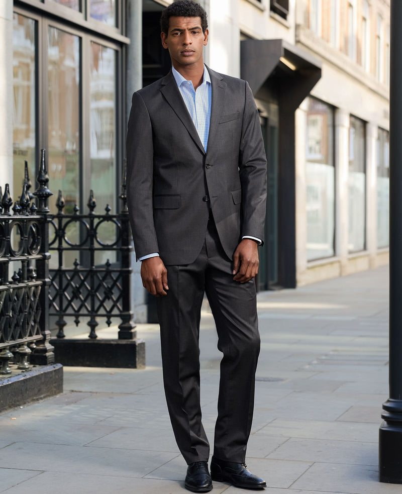 Charcoal Grey Wool Blend Tailored Suit