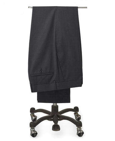 Charcoal Grey Wool Blend Tailored Suit Trousers