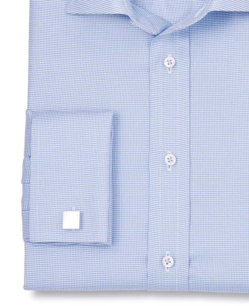 Chester Blue Dobby Made To Measure Shirt Cuff Detail