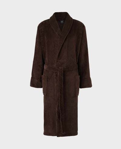 Chocolate Brown Fleece Dressing Gown