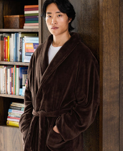 Chocolate Brown Fleece Dressing Gown