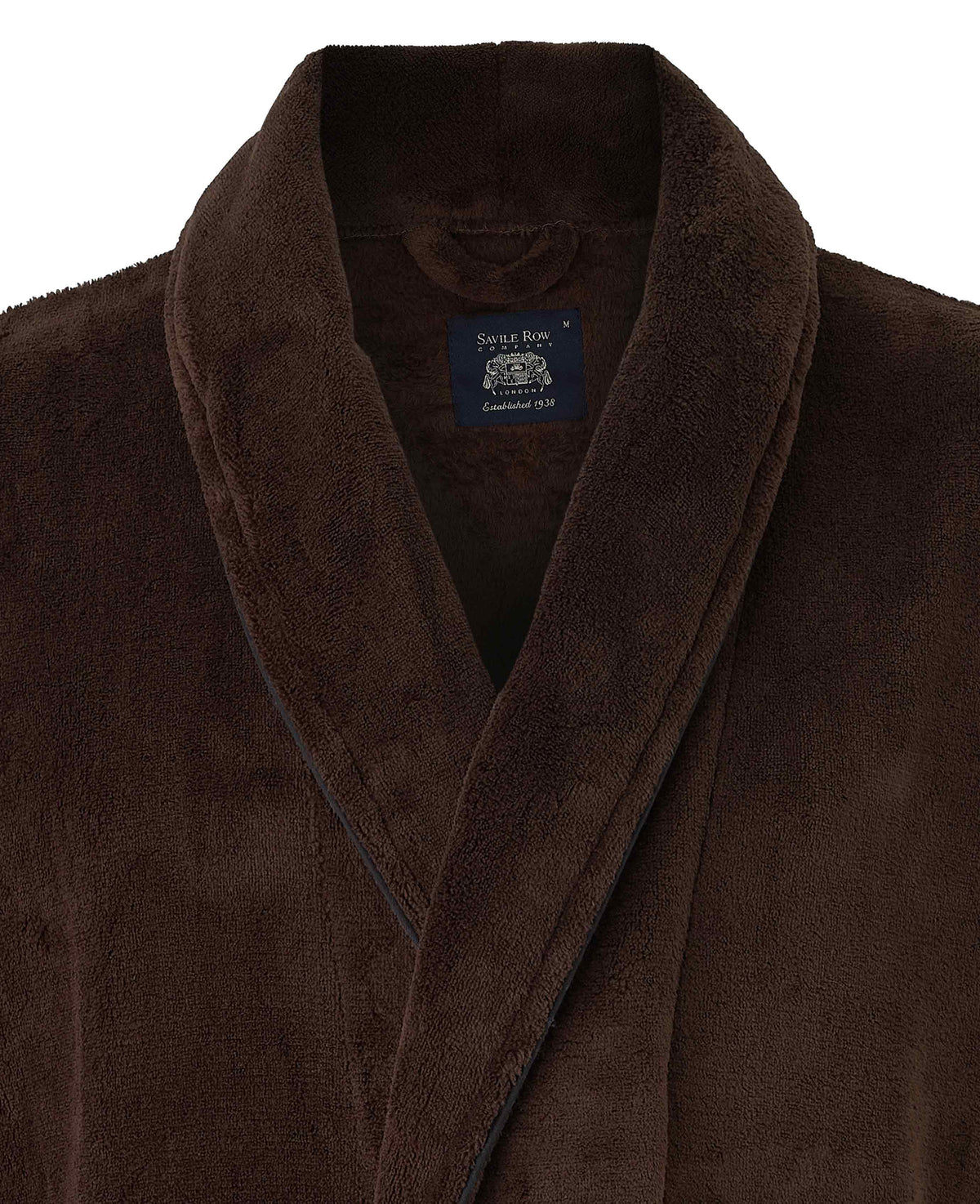 Chocolate Brown Fleece Piped Dressing Gown