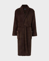 Chocolate Brown Fleece Piped Dressing Gown