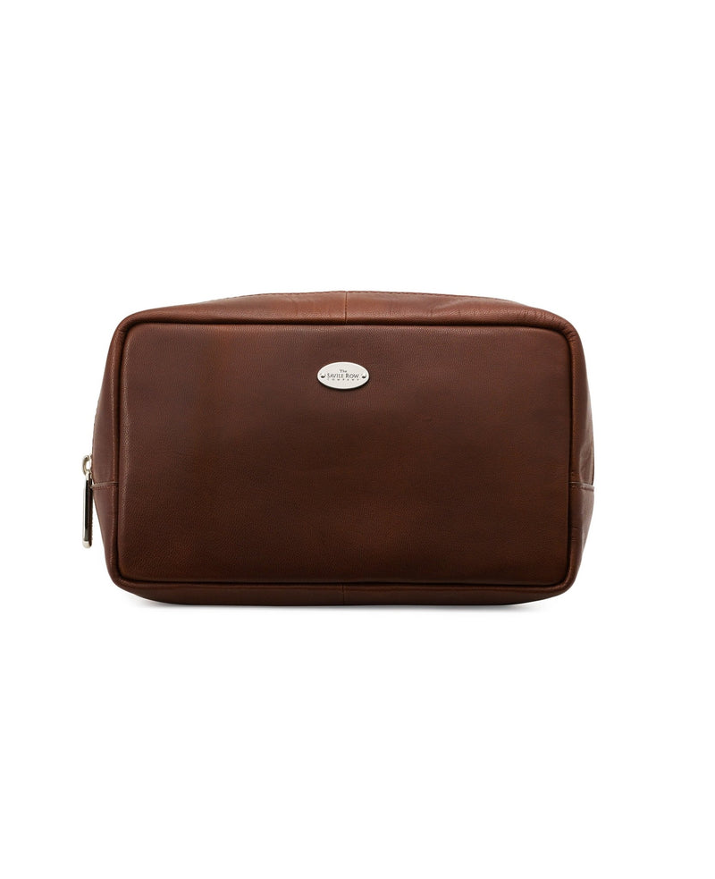 Men's Chocolate Brown Leather Wash Bag
