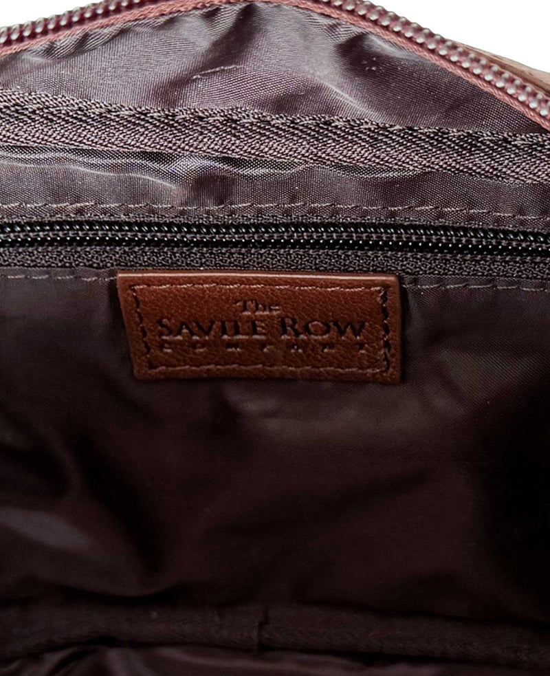 Chocolate Brown Leather Wash Bag