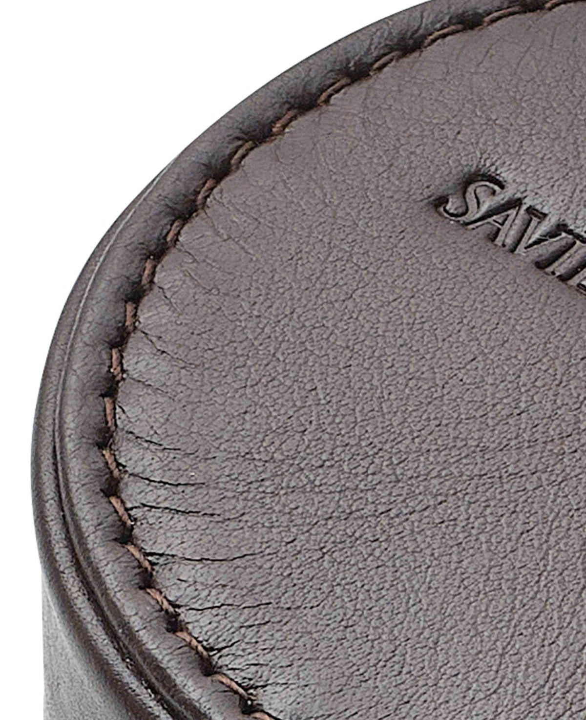 Chocolate Brown Leather Zipped Cufflink Box