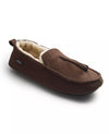 Chocolate Microsuede Moccasin Slippers