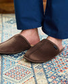 Chocolate Microsuede Mule Slippers