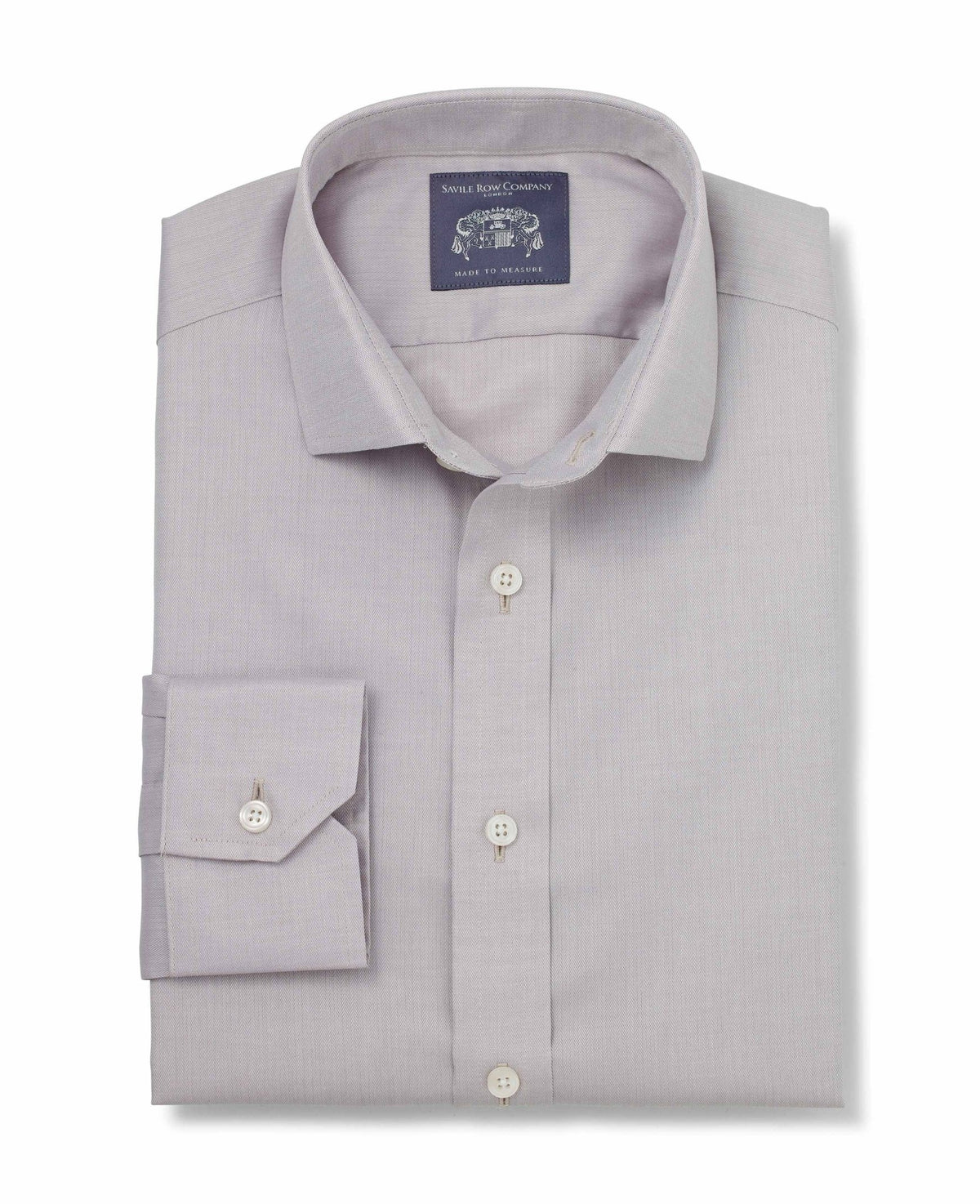 Men's Clarence grey herringbone made-to-measure shirt
