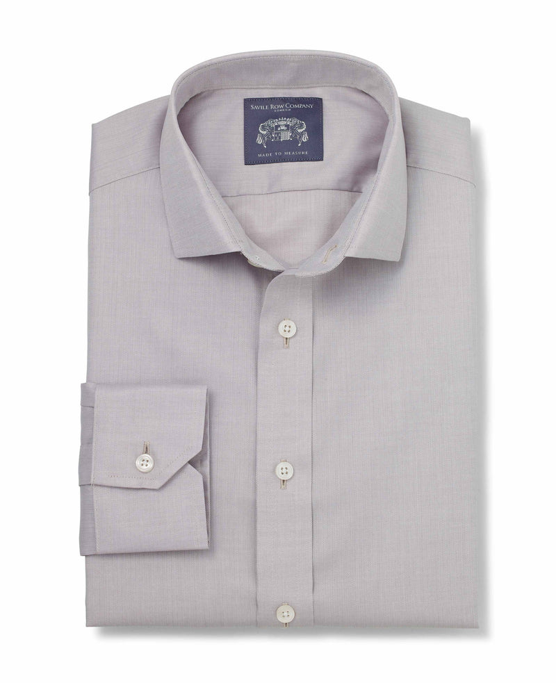 Men's Clarence grey herringbone made-to-measure shirt