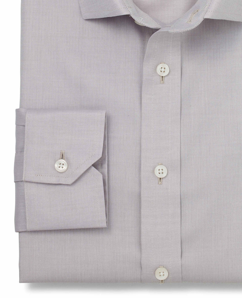 Clarence Grey Fine Herringbone Made-To-Measure Shirt