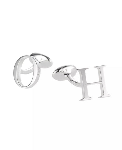 Sterling Silver Initial Letter Cufflink